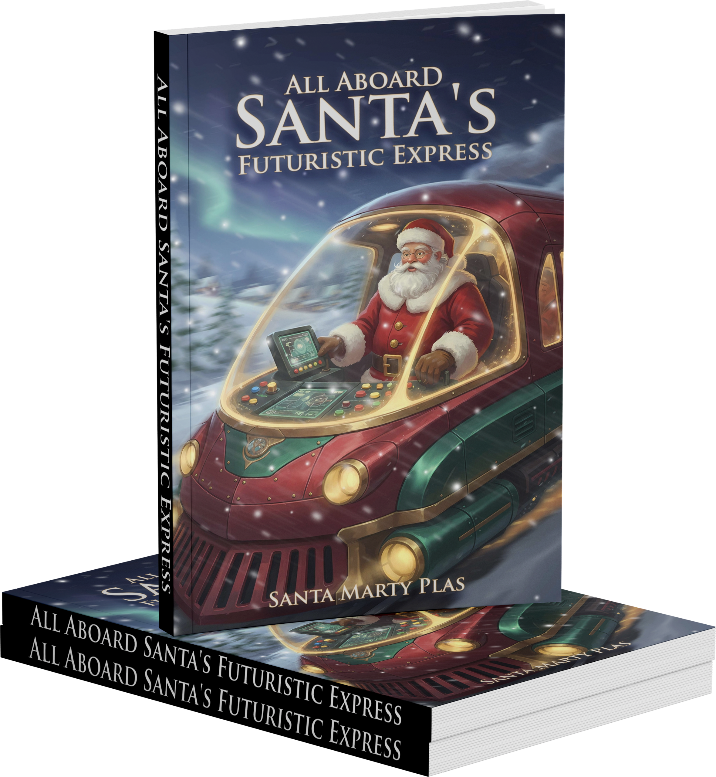 All Aboard Santa's Futuristic Express by Santa Marty Plas